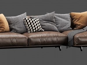 poliform tribeca chaise lounge leather 3D Модель