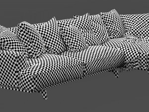 poliform tribeca chaise lounge leather 3D Модель