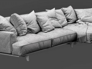 poliform tribeca chaise lounge leather 3D Модель