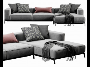 flexform ettore chaise lounge 3D Model