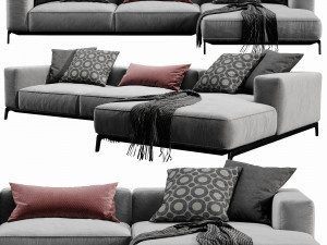flexform ettore chaise lounge Modello 3D