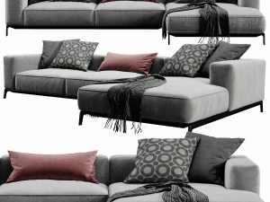 flexform ettore chaise lounge 3D Model