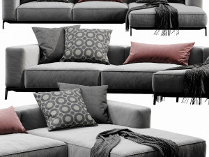 flexform ettore chaise lounge Modello 3D