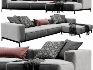 flexform ettore chaise lounge 3D Model