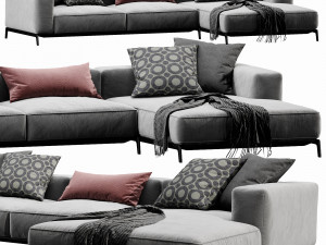 flexform ettore chaise lounge Modello 3D