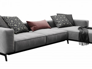 flexform ettore chaise lounge Modello 3D