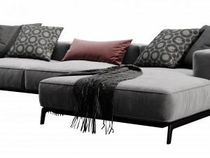flexform ettore chaise lounge Modello 3D