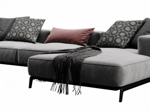flexform ettore chaise lounge 3D Model