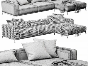 flexform ettore chaise lounge 3D Model