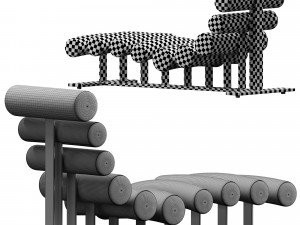 milo baughman chaise lounge 3D Модель