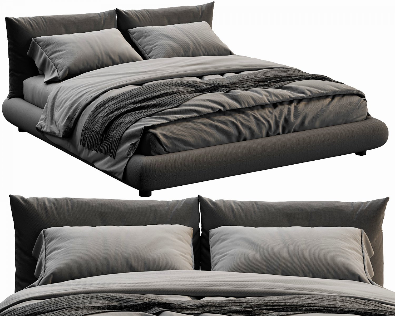 Bonaldo fluff Bed 3d модель