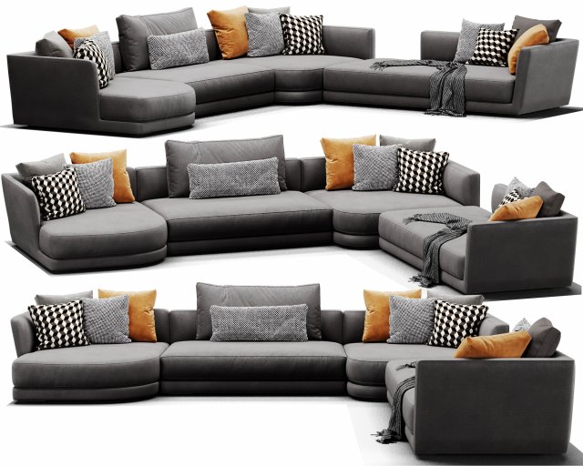 verzelloni lyndon sectional 3D Модель .c4d .max .obj .3ds .fbx .stl .blend 