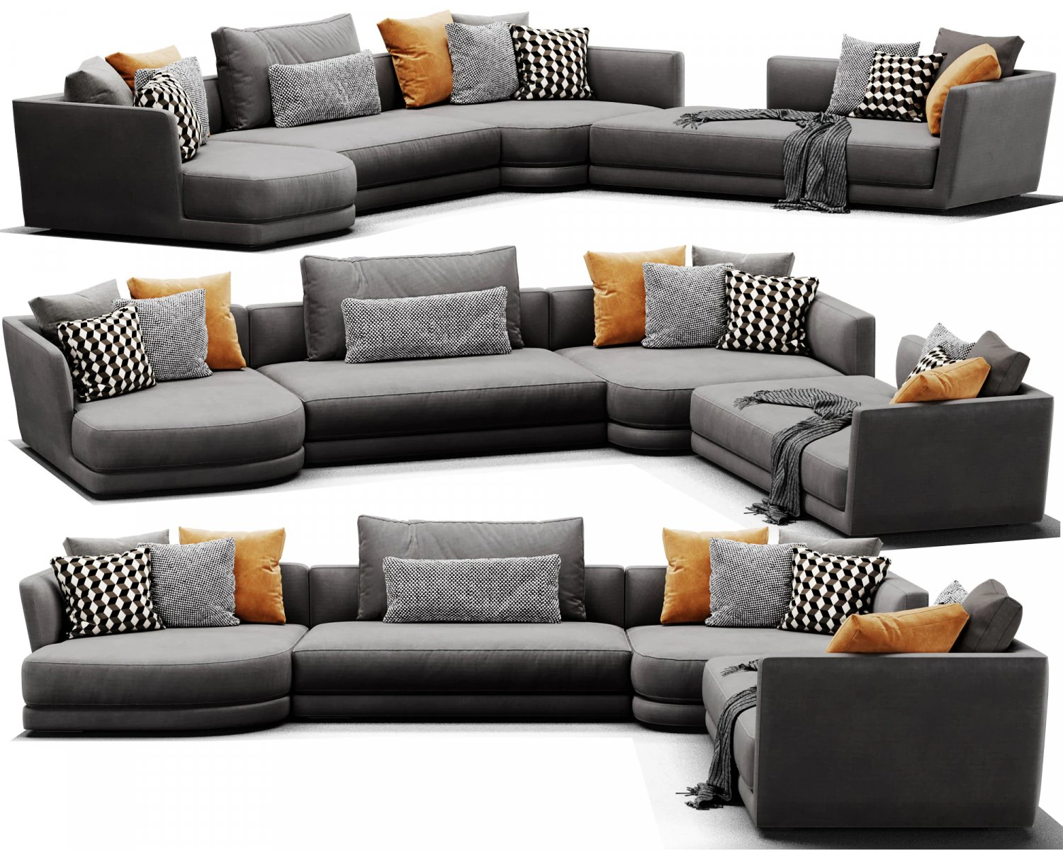verzelloni lyndon sectional 3D Model .c4d .max .obj .3ds .fbx .stl .blend
