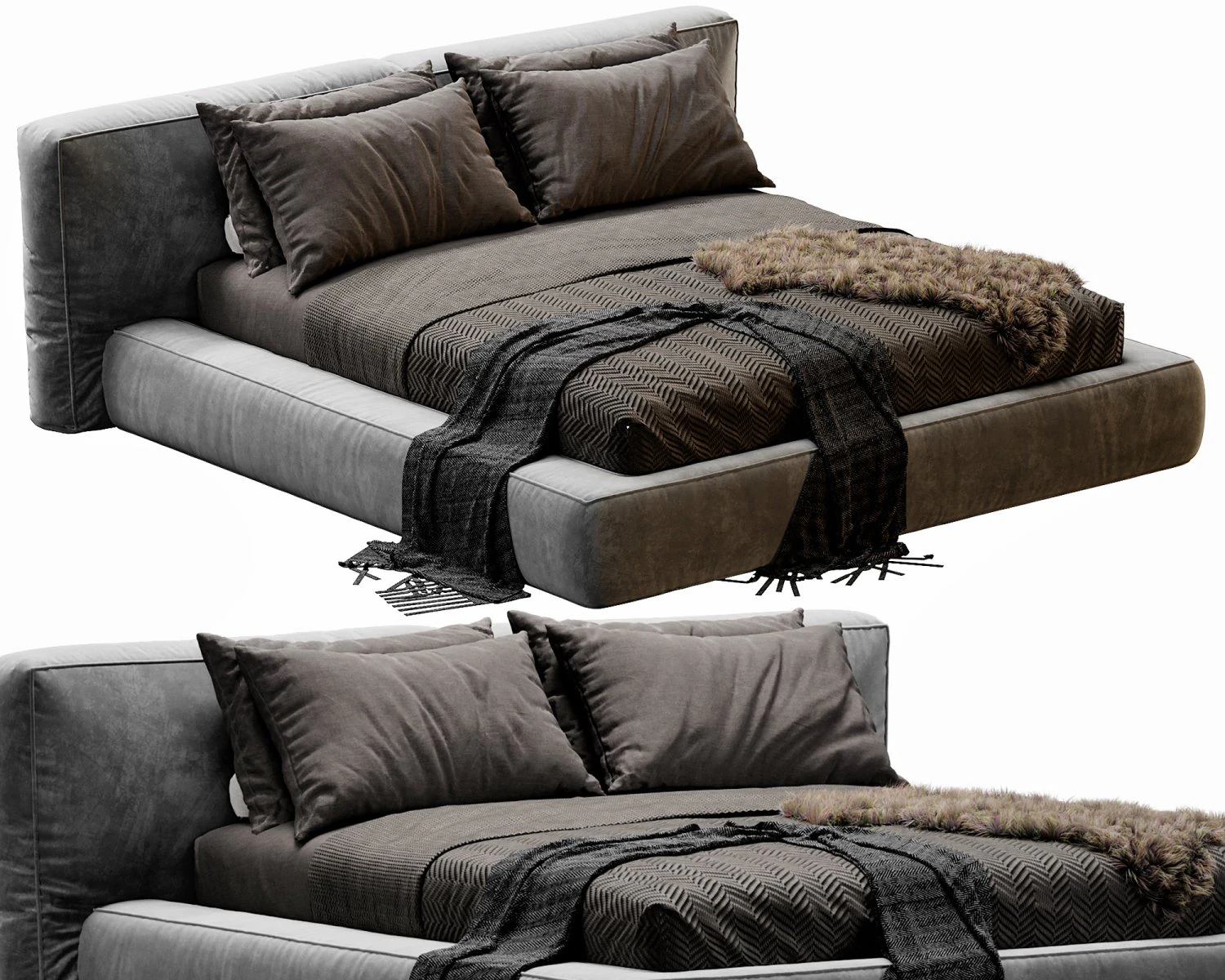bonaldo fluff bed 3D Model .c4d .max .obj .3ds .fbx .stl .blend 