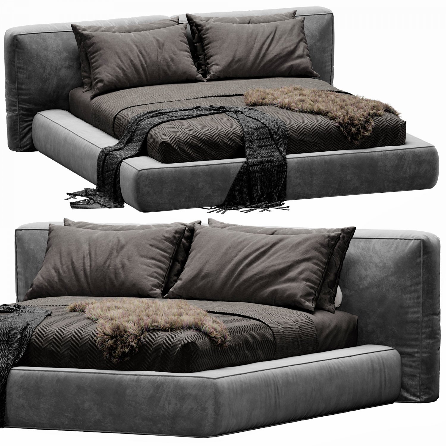 Bonaldo fluff Bed 3d модель