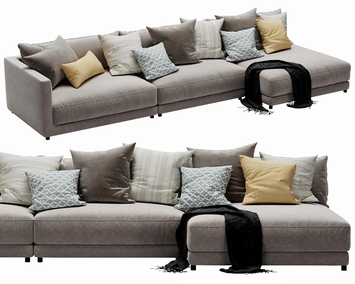 blanche katarina corner couch 3D Model .c4d .max .obj .3ds .fbx .stl .blend