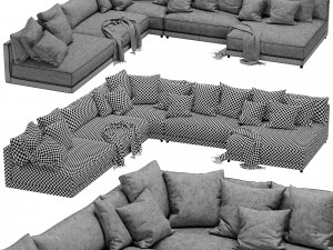 blanche katarina corner couch 3D मॉडल