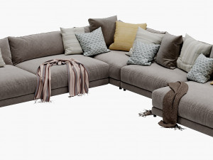 blanche katarina corner couch 3D मॉडल