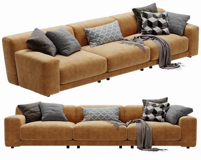blanche tutto 3 seater Model 3D .c4d .max .obj .3ds .fbx .stl .blend 