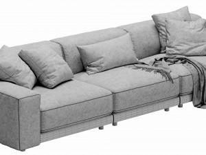 blanche tutto 3 seater Model 3D