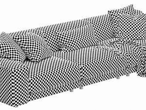 blanche tutto 3 seater Model 3D