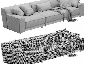 Blanche tutto 3 posti Modello 3D