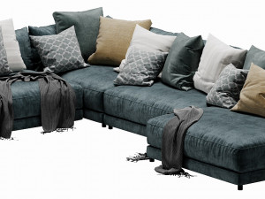blanche katarina sectional Modèle 3D