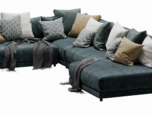 blanche katarina sectional Modèle 3D