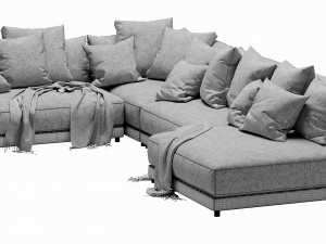 blanche katarina sectional Modèle 3D