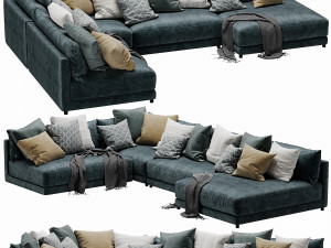 blanche katarina sectional Modèle 3D