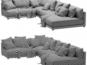 blanche katarina sectional Modèle 3D