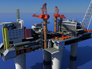 oil gas platform 3D 模型