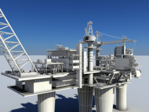 oil gas platform 3D 模型