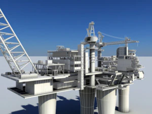 oil gas platform 3D Model