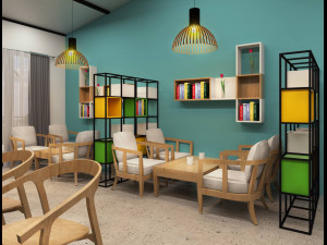 cafe design 3D 모델