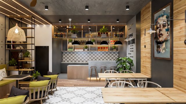 cafe design 3D 모델 .c4d .max .obj .3ds .fbx .stl .blend