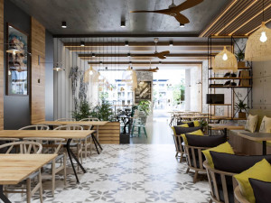cafe design 3D 모델