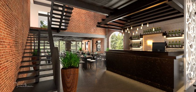 restaurant design 3Dモデル .c4d .max .obj .3ds .fbx .stl .blend 
