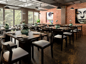 restaurant design 3Dモデル