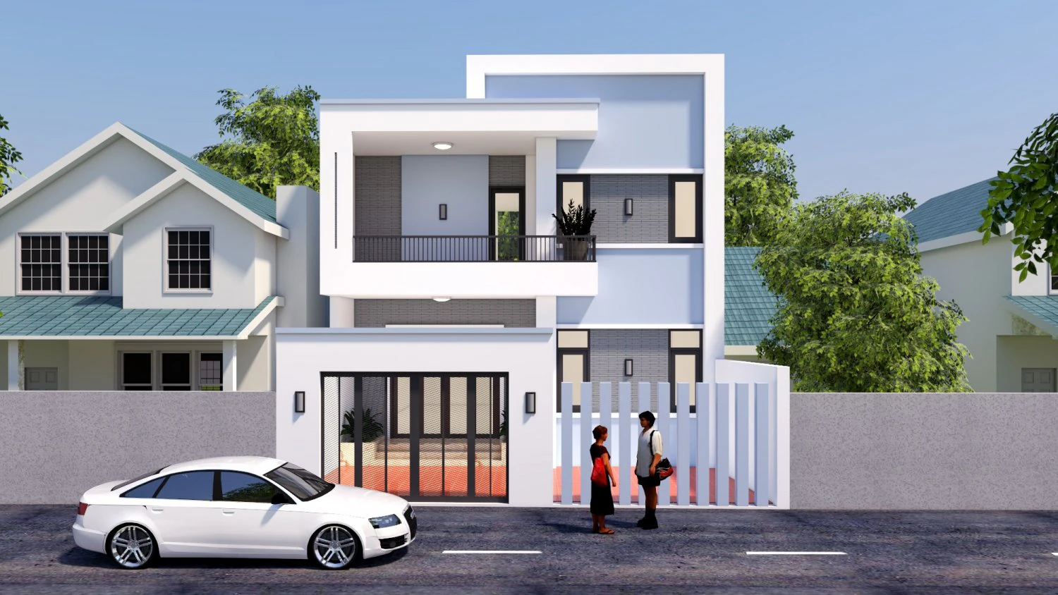 Exterior house design 3D Model .c4d .max .obj .3ds .fbx .stl .blend 