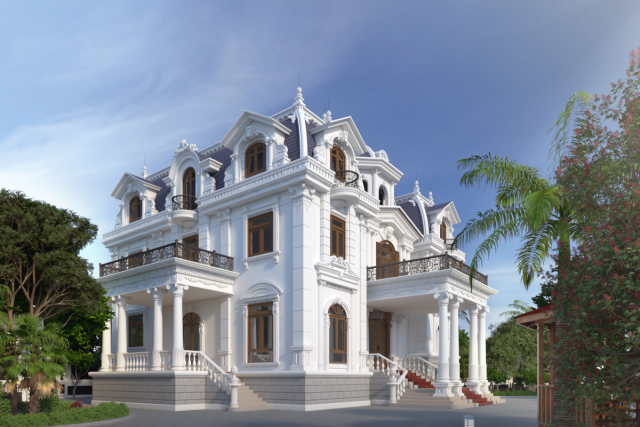 Exterior house design 3D 모델 .c4d .max .obj .3ds .fbx .stl .blend 