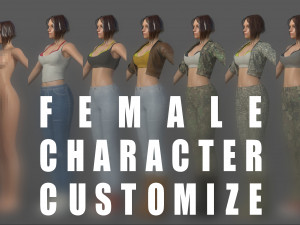 character - female girl customize bundle pack 3D Model