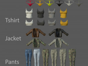 Character - female girl customize bundle pack 3D Model