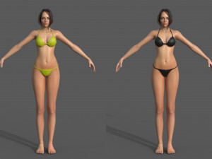 Character - female girl customize bundle pack 3D Model