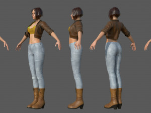 Character - female girl customize bundle pack 3D Model