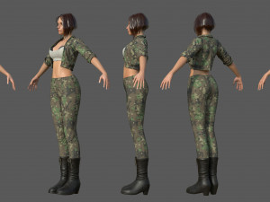 Character - female girl customize bundle pack 3D Model