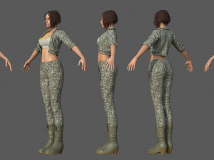 Character - female girl customize bundle pack 3D Model