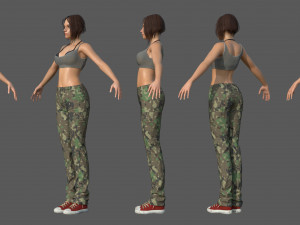 Character - female girl customize bundle pack 3D Model