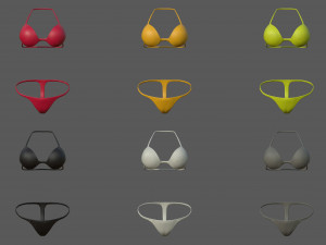 Character - female girl customize bundle pack 3D Model