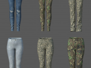 Character - female girl customize bundle pack 3D Model